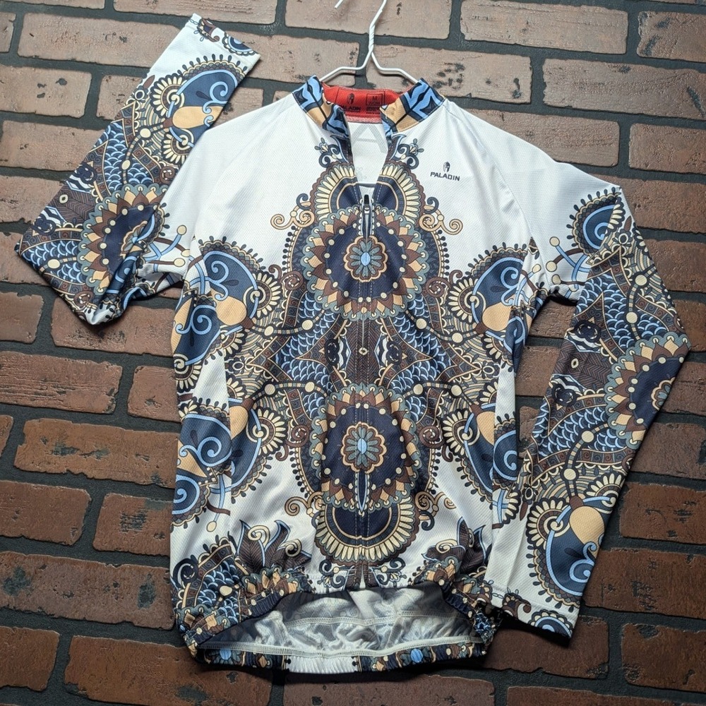 Paladin Women's M Full Zip Cycling Jersey Long Sleeve Mandala Print Performance